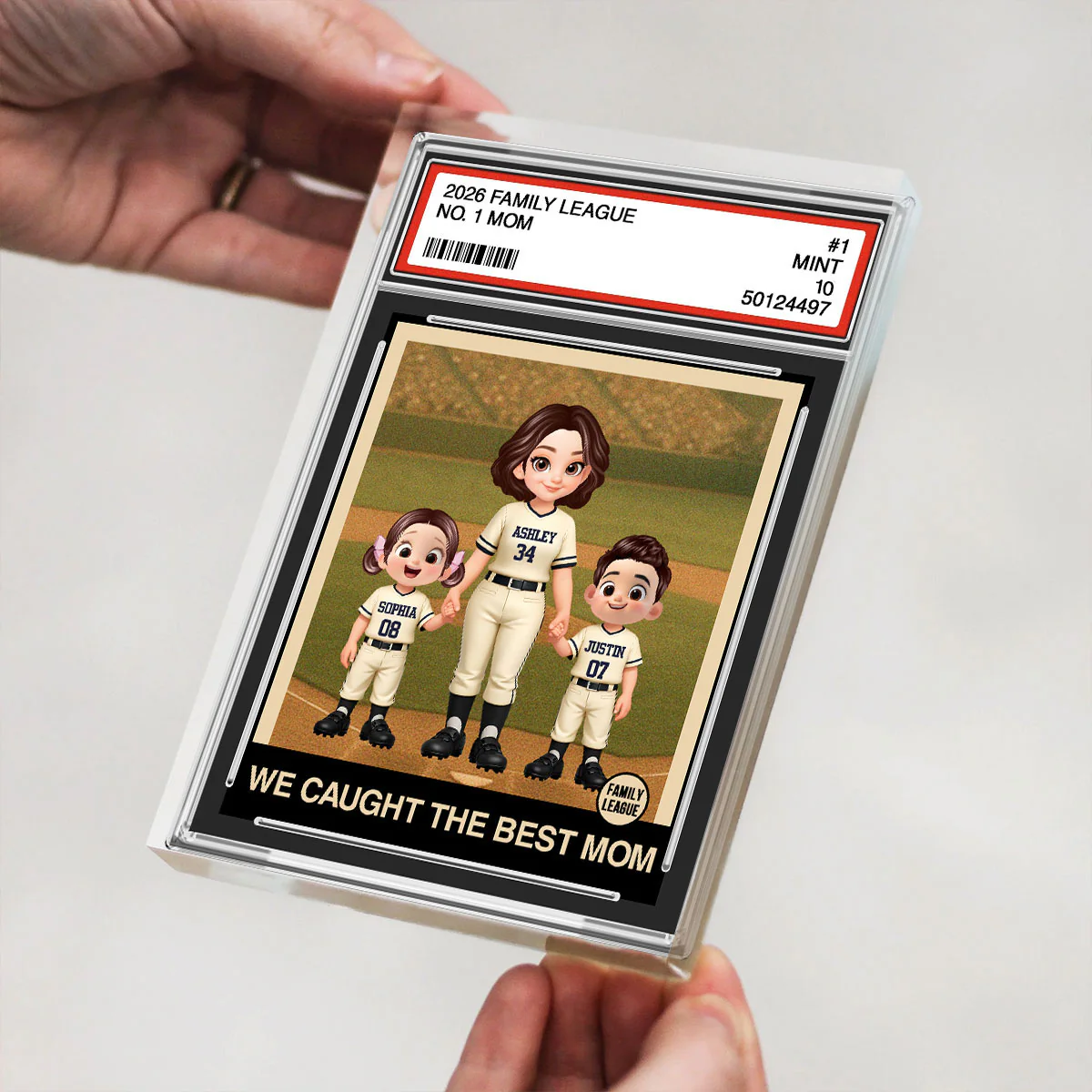 I Caught the Best Mom Baseball Mom Trading Card - Personalized Acrylic Block Plaque - Heartfelt Gift for Mom, Wife - Image 5