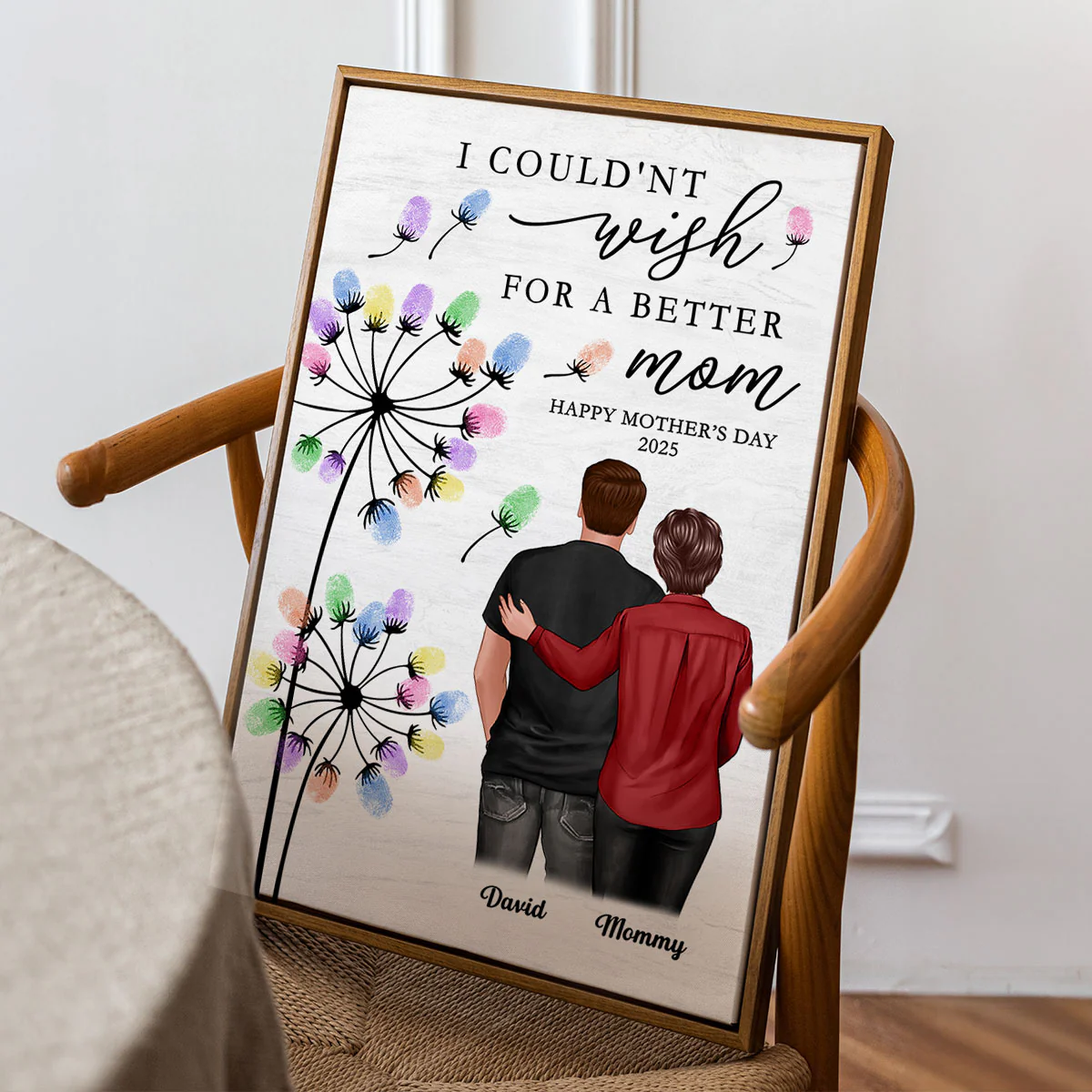 I Couldn't Wish For A Better Mom Personalized Poster, Mother's Day gift - Image 3