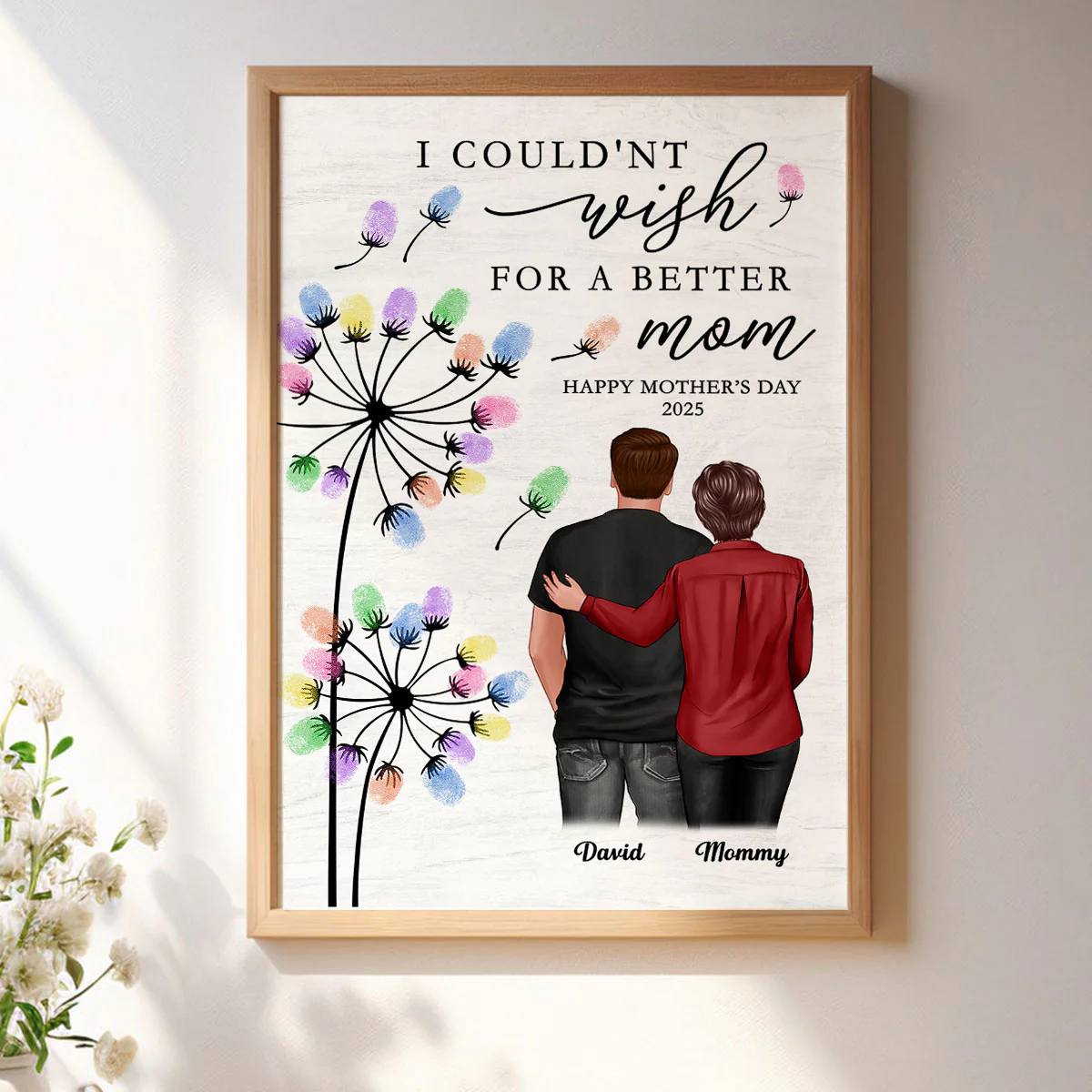 I Couldn't Wish For A Better Mom Personalized Poster, Mother's Day gift - Image 4