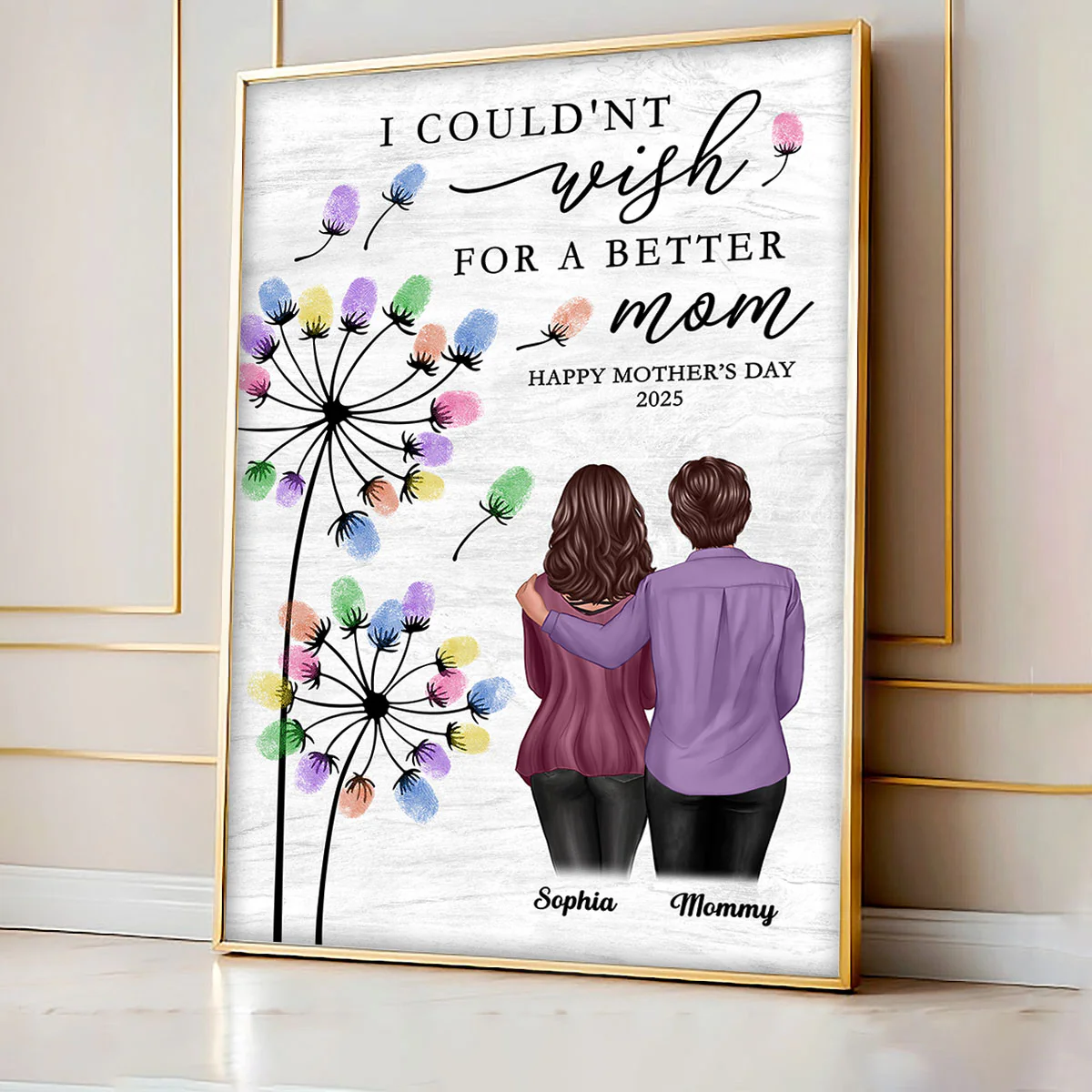 I Couldn't Wish For A Better Mom Personalized Poster, Mother's Day gift - Image 5