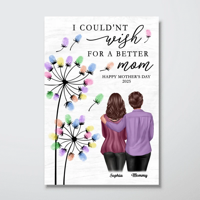 I Couldn't Wish For A Better Mom Personalized Poster, Mother's Day gift - Image 9