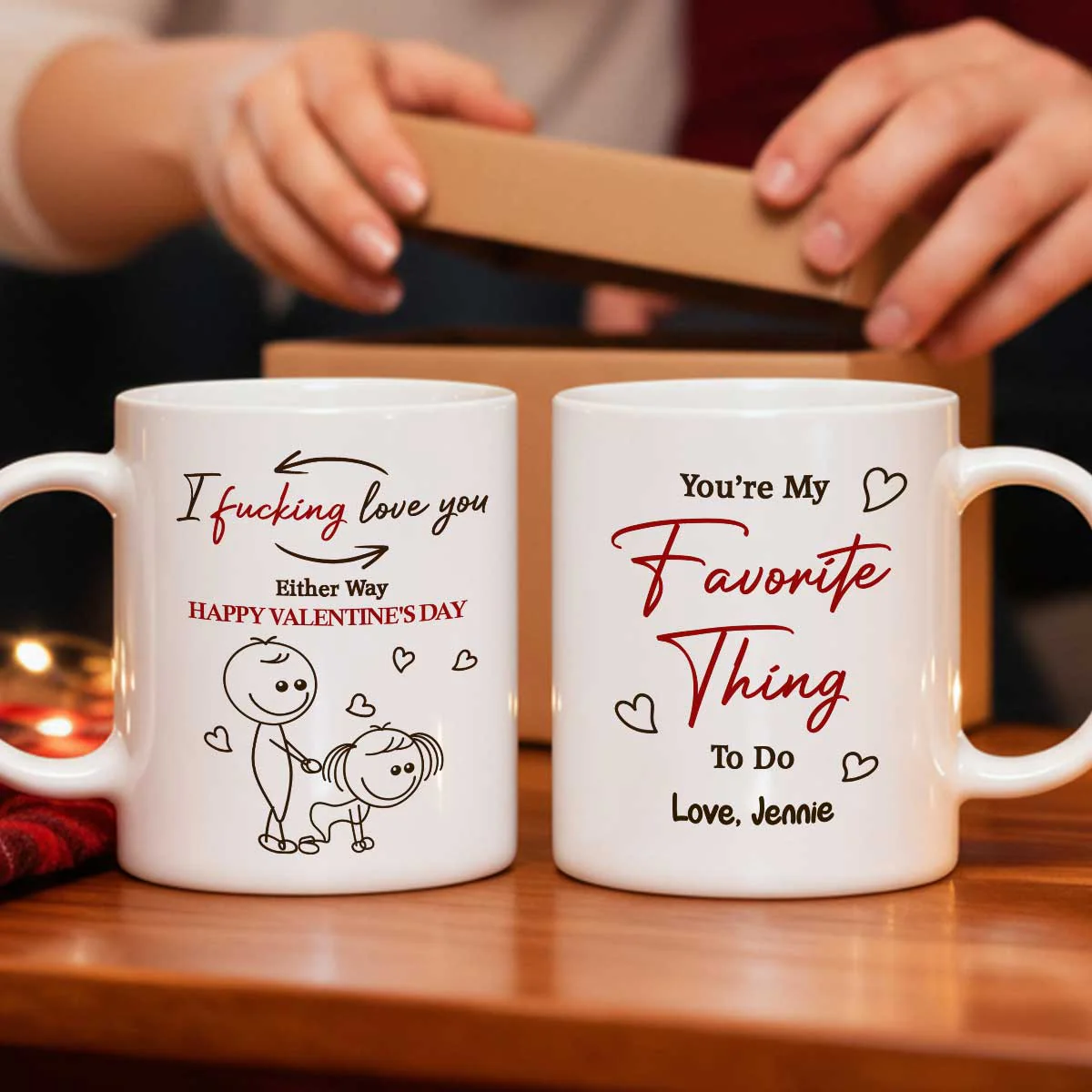 I Fcking Love You Funny Inappropriate Stick Couple - Personalized Mug - Valentine's Day Gift For Him, For Her - Image 5