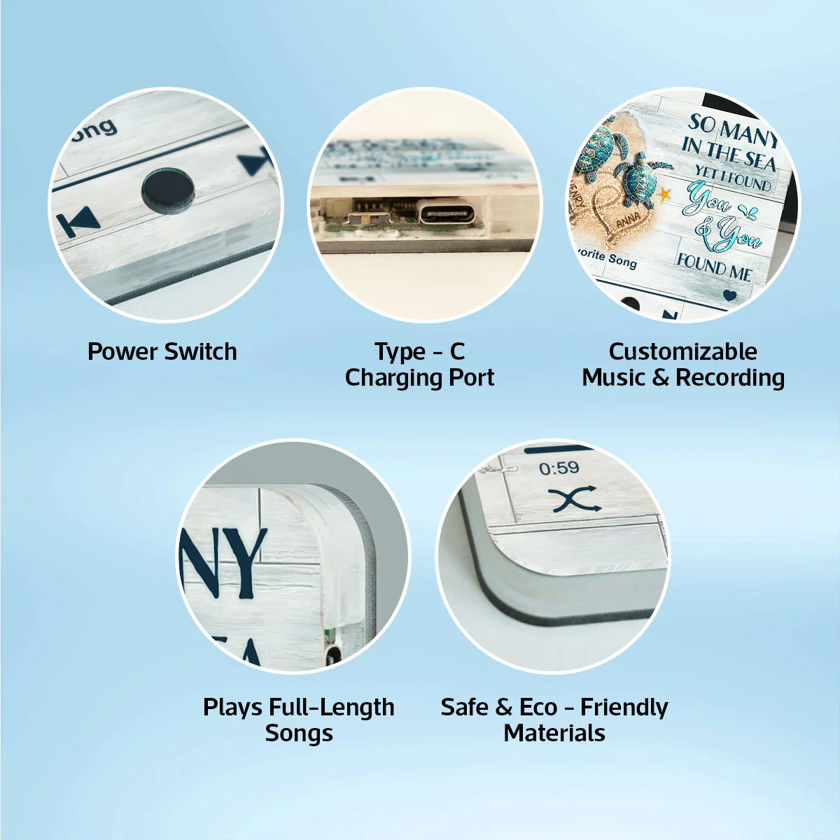 I Found You & You Found Me Sea Turtles Personalized Music Fridge Magnet, Gift For Couple - Image 9