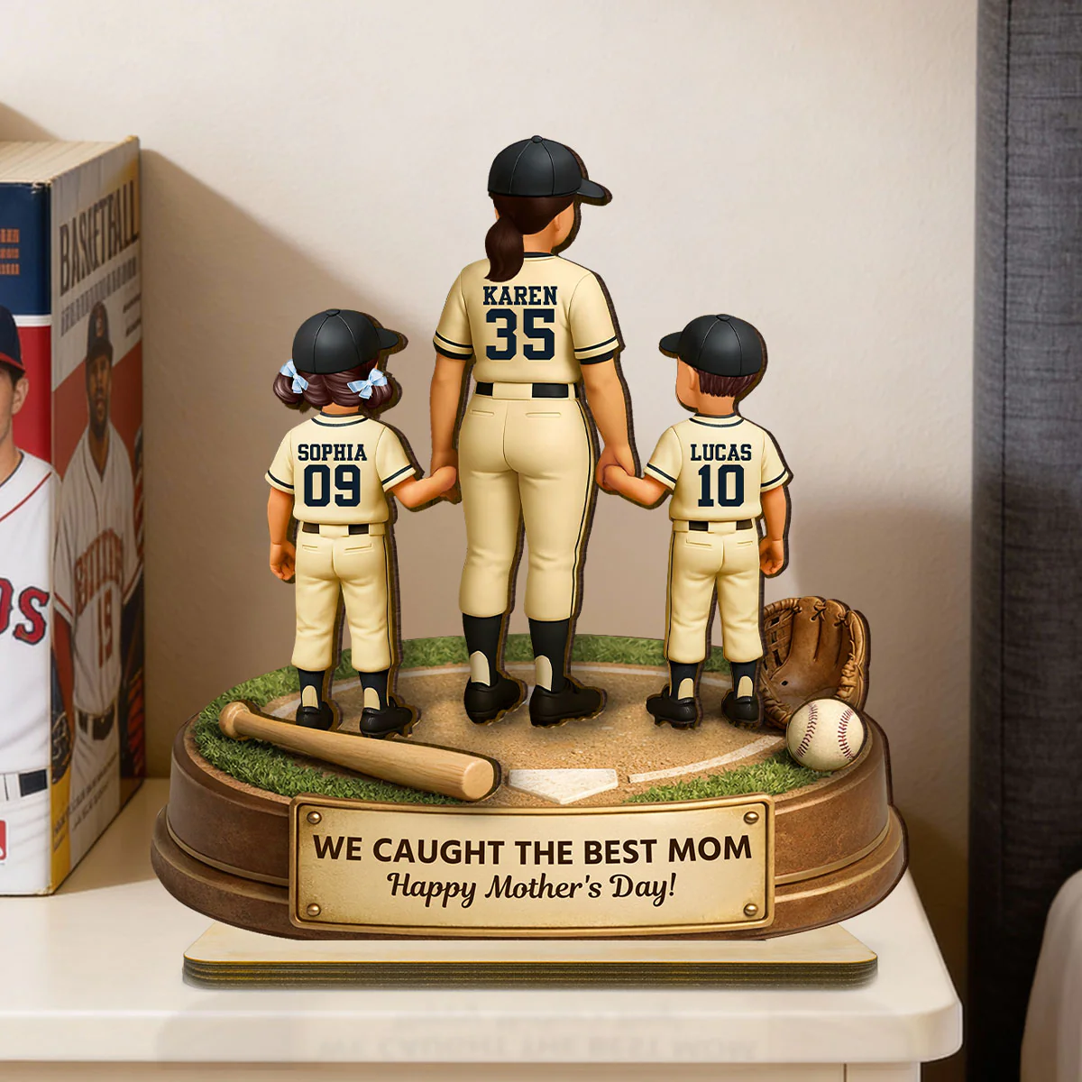 I Hit a Home Run Scoring You as My Mom - Personalized 2-Layered Wooden Plaque - Heartfelt Mother's Day Gift for Mom, Wiffe - Image 3