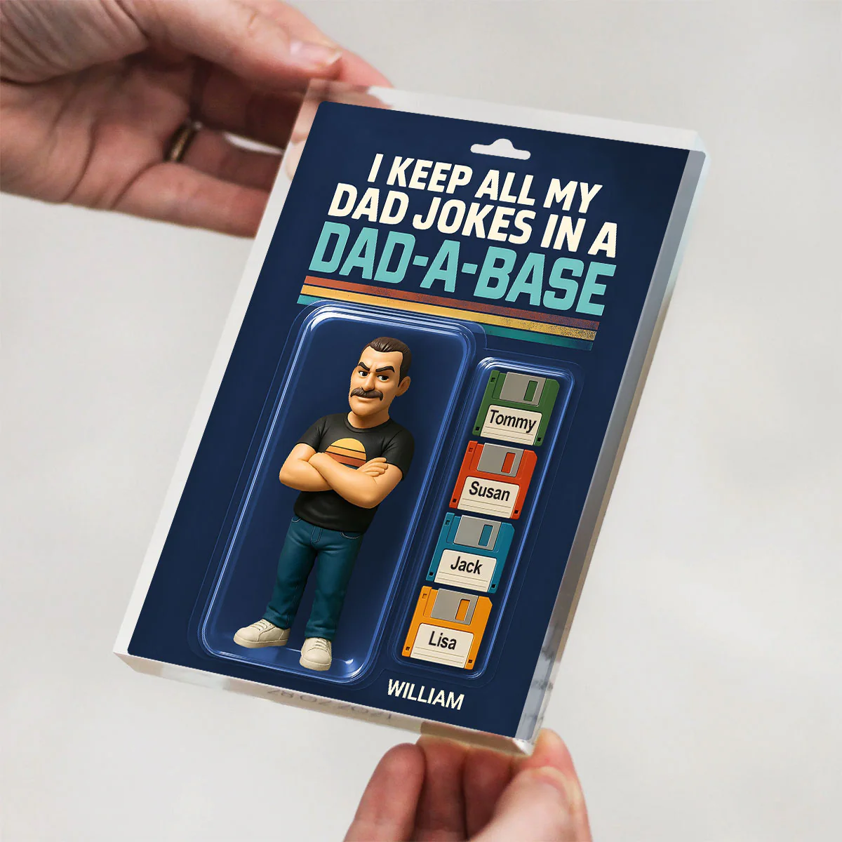 I Keep All My Dad Jokes in a Dad-a-base Custom Action Figure Personalized Acrylic Block Plaque, Funny Gift for Dad - Image 6