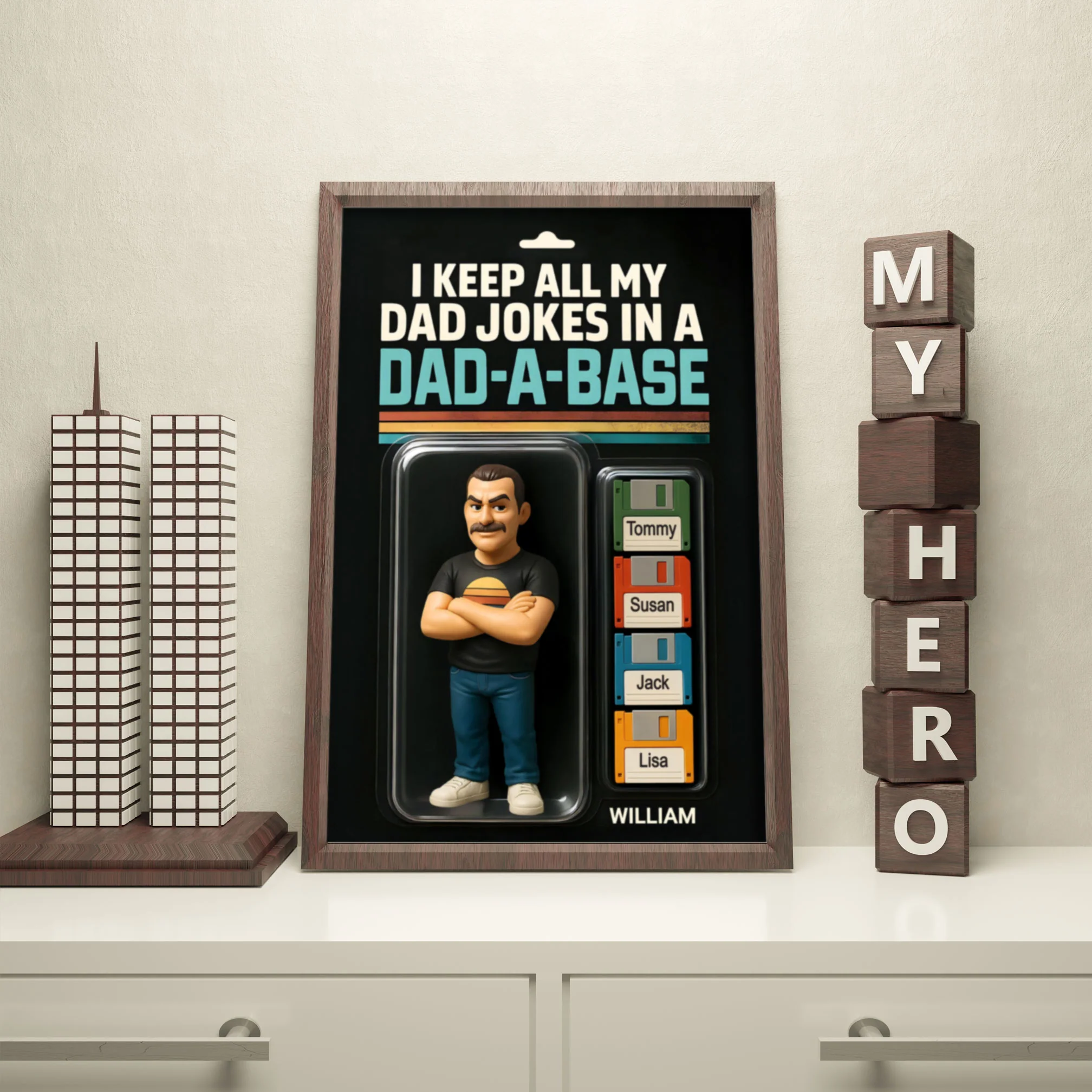 I Keep All My Dad Jokes in a Dad-a-base Custom Action Figure Personalized Poster, Funny Father's Day Gift for Dad - Image 8