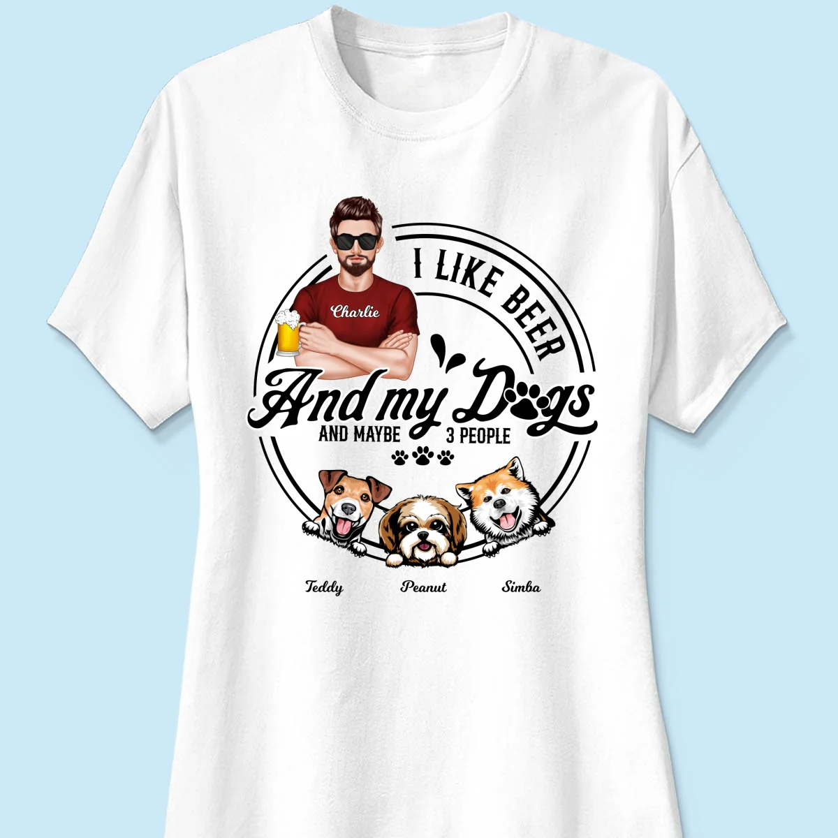 I Like Beer And My Dogs, Gift For Dog Dad, Gift For Him, Personalized Shirt - Image 11
