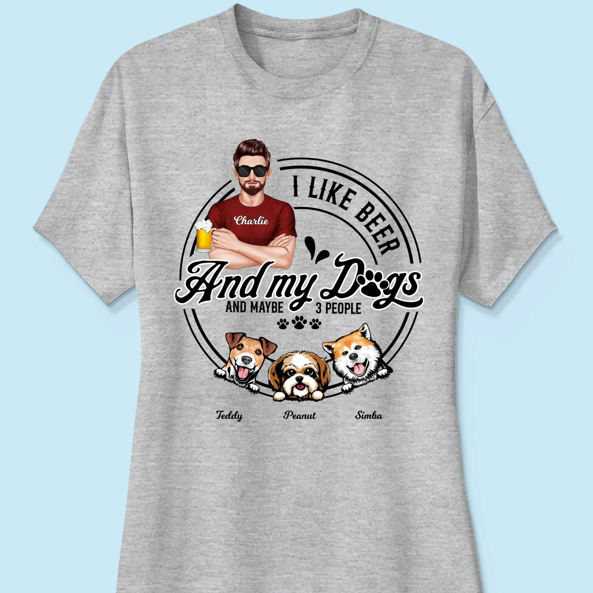 I Like Beer And My Dogs, Gift For Dog Dad, Gift For Him, Personalized Shirt - Image 12