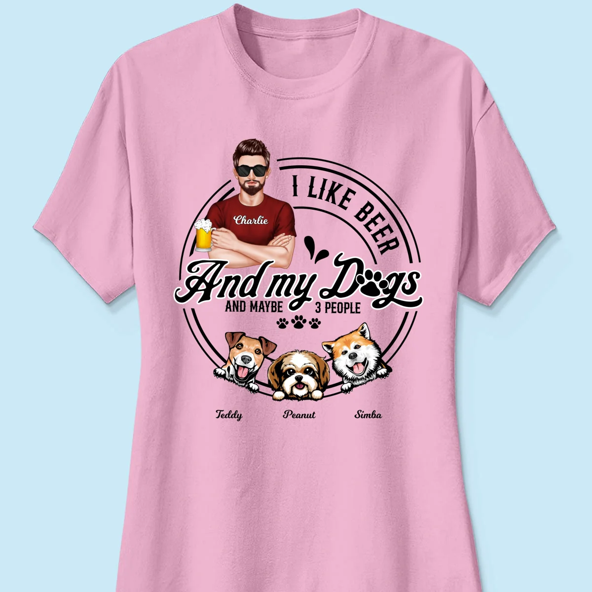 I Like Beer And My Dogs, Gift For Dog Dad, Gift For Him, Personalized Shirt - Image 13