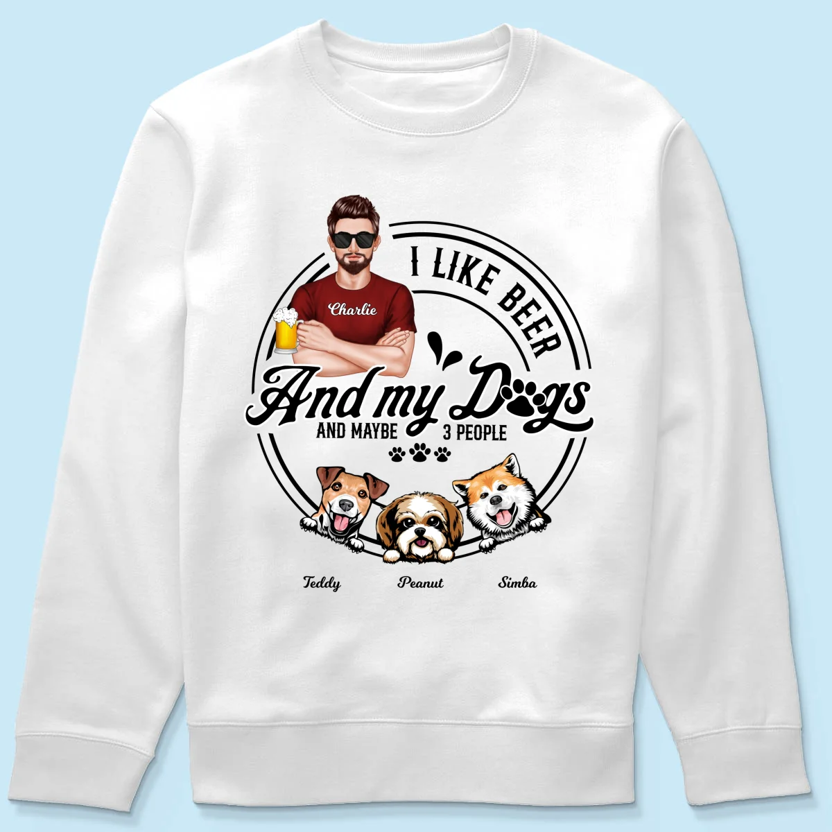 I Like Beer And My Dogs, Gift For Dog Dad, Gift For Him, Personalized Shirt - Image 19