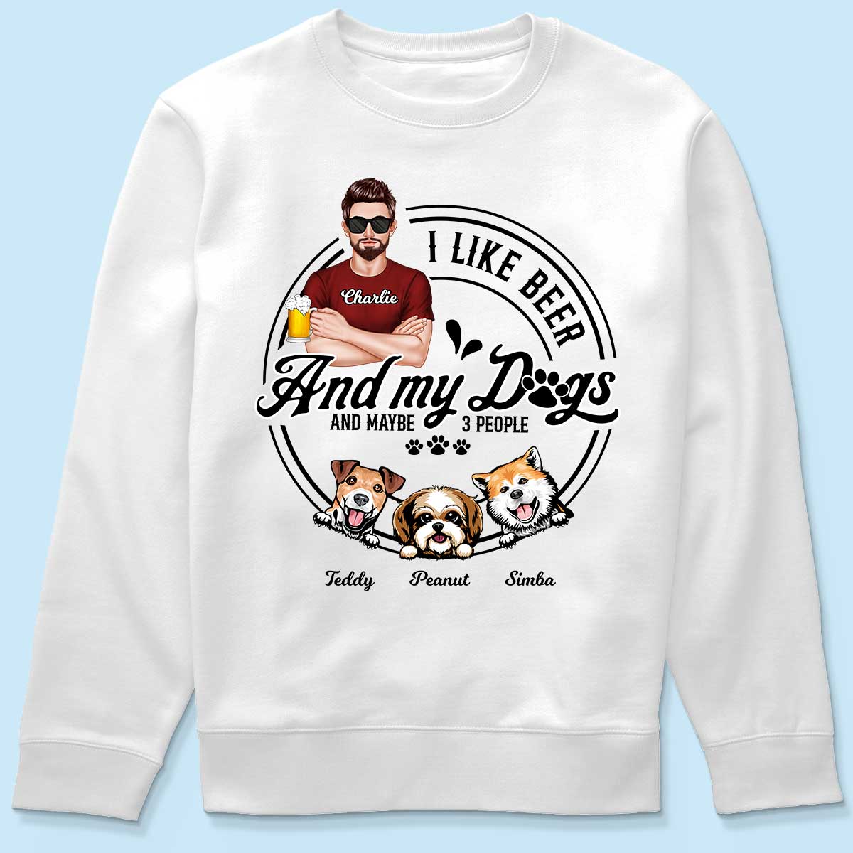I Like Beer And My Dogs, Gift For Dog Dad, Gift For Him, Personalized Shirt - Image 6