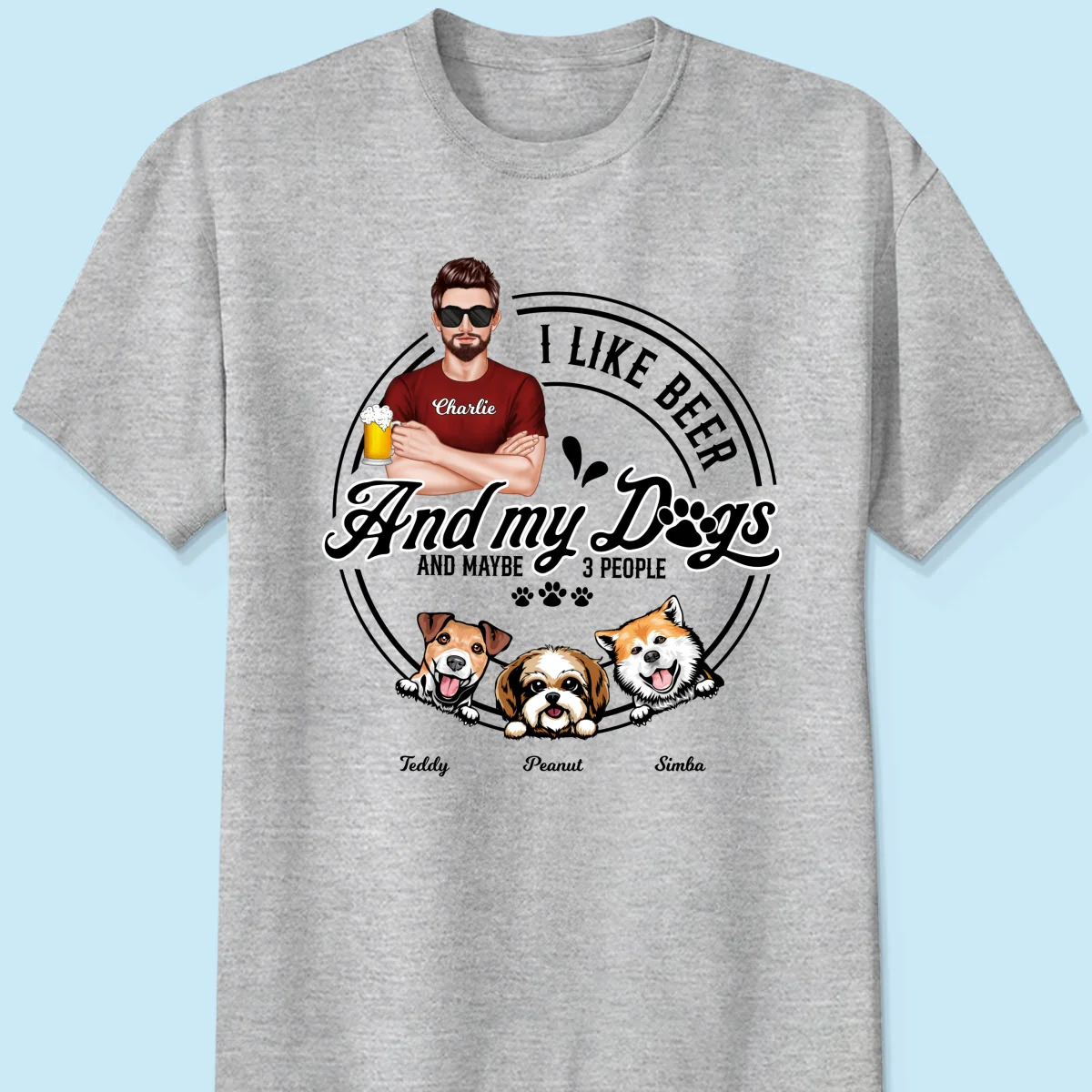I Like Beer And My Dogs, Gift For Dog Dad, Gift For Him, Personalized Shirt - Image 8