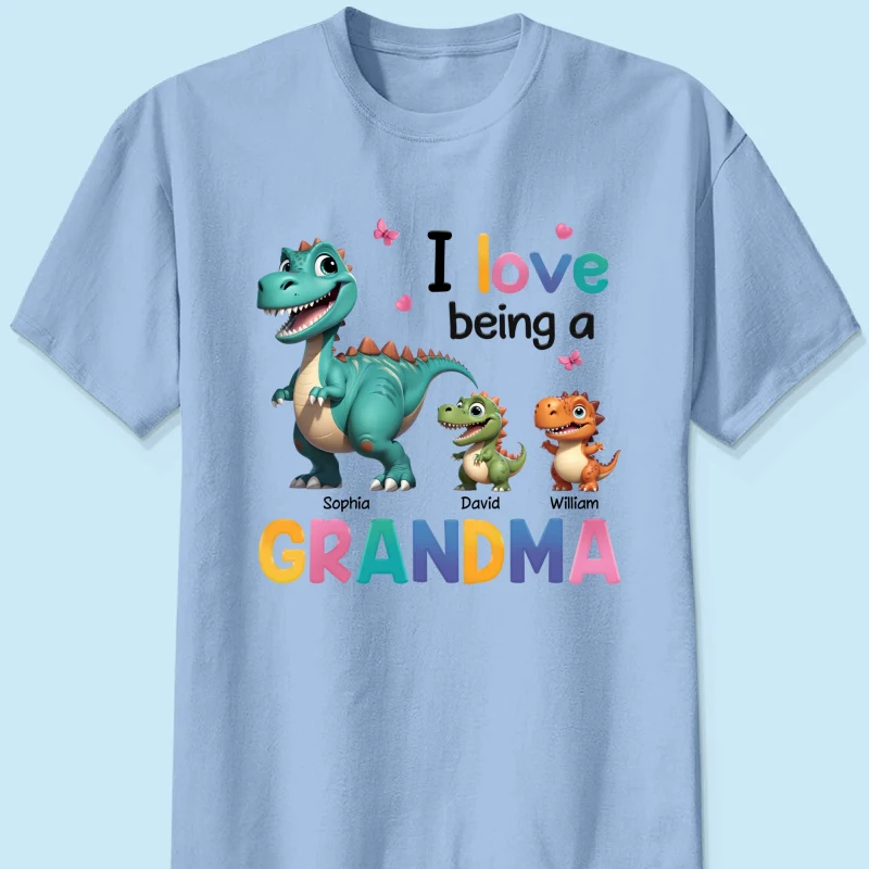 I Love Being A Grandma Colorful 3D Effect Cute Dinosaurs Personalized Shirt, Gift For Grandma - Image 10