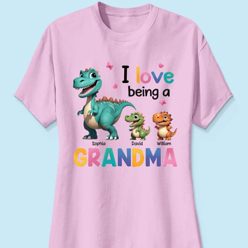 I Love Being A Grandma Colorful 3D Effect Cute Dinosaurs Personalized Shirt, Gift For Grandma - Image 13