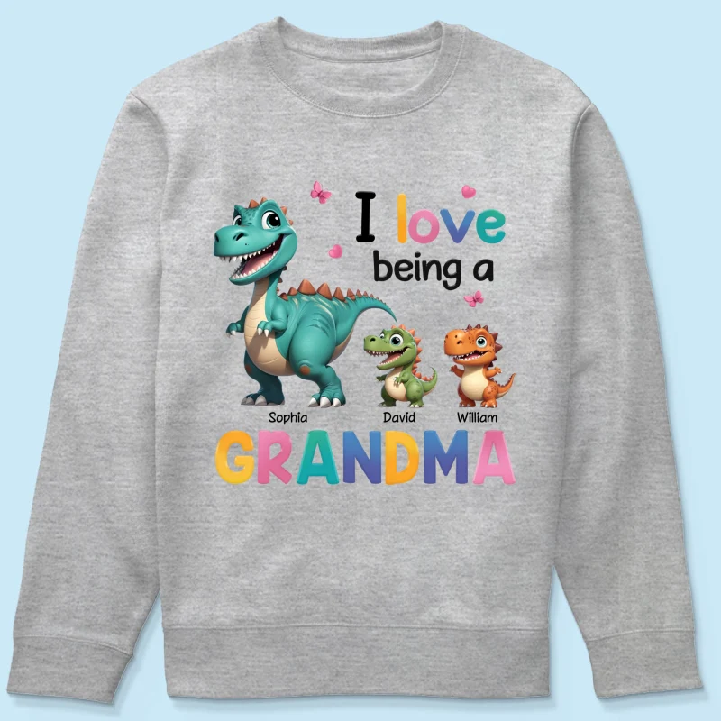 I Love Being A Grandma Colorful 3D Effect Cute Dinosaurs Personalized Shirt, Gift For Grandma - Image 16
