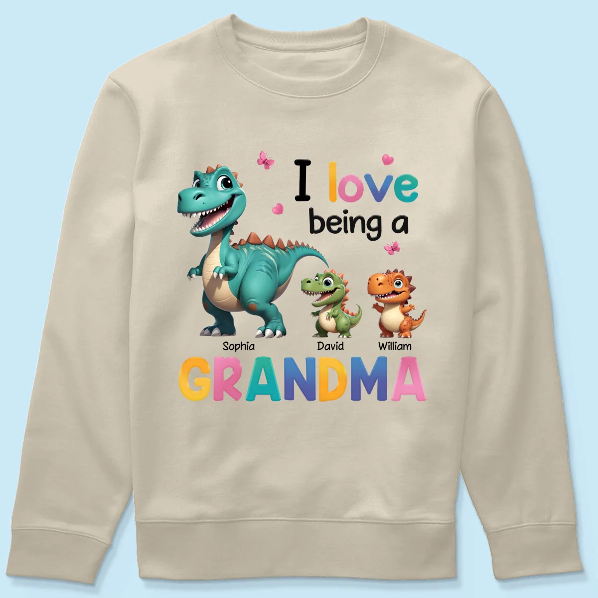 I Love Being A Grandma Colorful 3D Effect Cute Dinosaurs Personalized Shirt, Gift For Grandma - Image 17