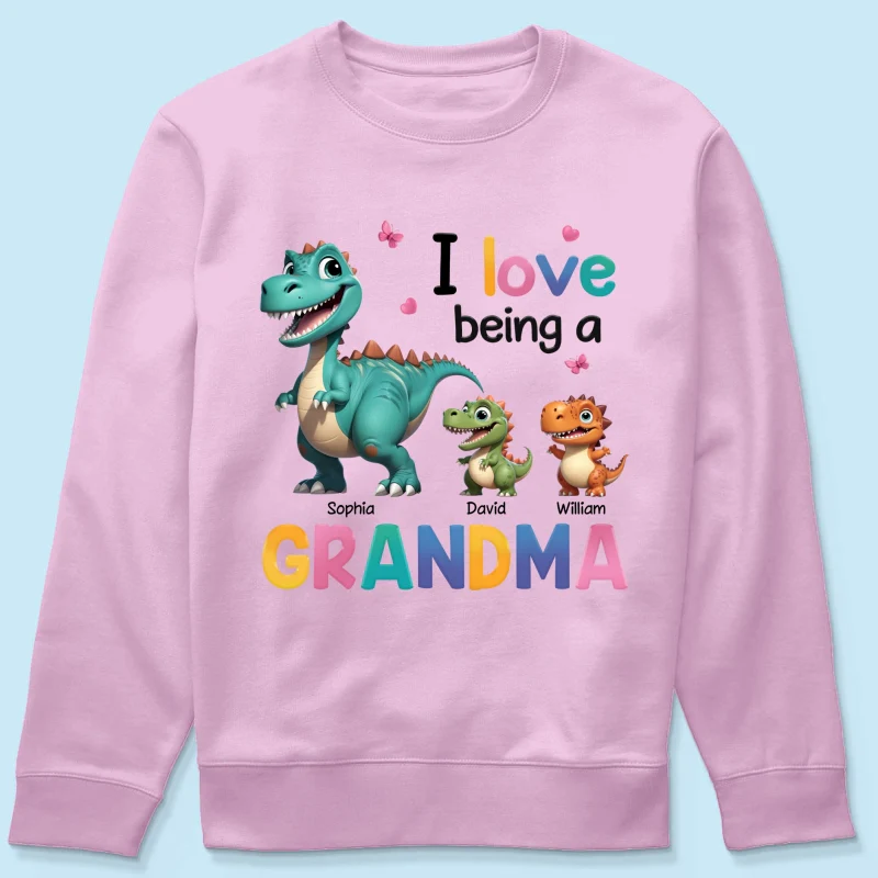 I Love Being A Grandma Colorful 3D Effect Cute Dinosaurs Personalized Shirt, Gift For Grandma - Image 18