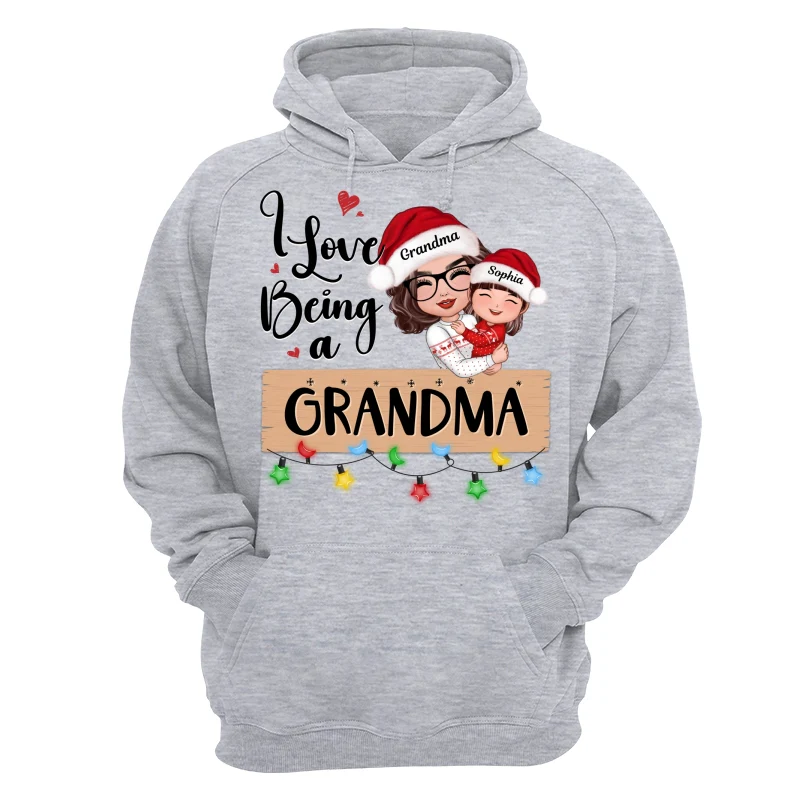 I Love Being A Grandma Hugging Grandkid Personalized Christmas Shirt - Image 14