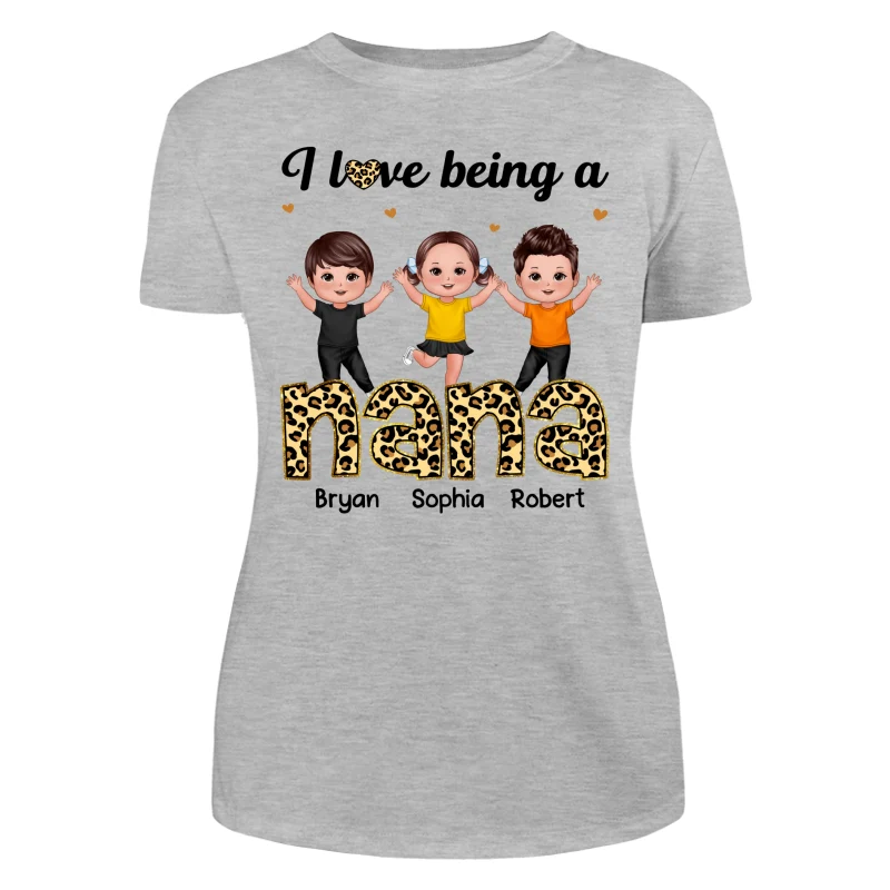I Love Being Grandma Leopard Happy Kids Personalized Shirt - Image 10