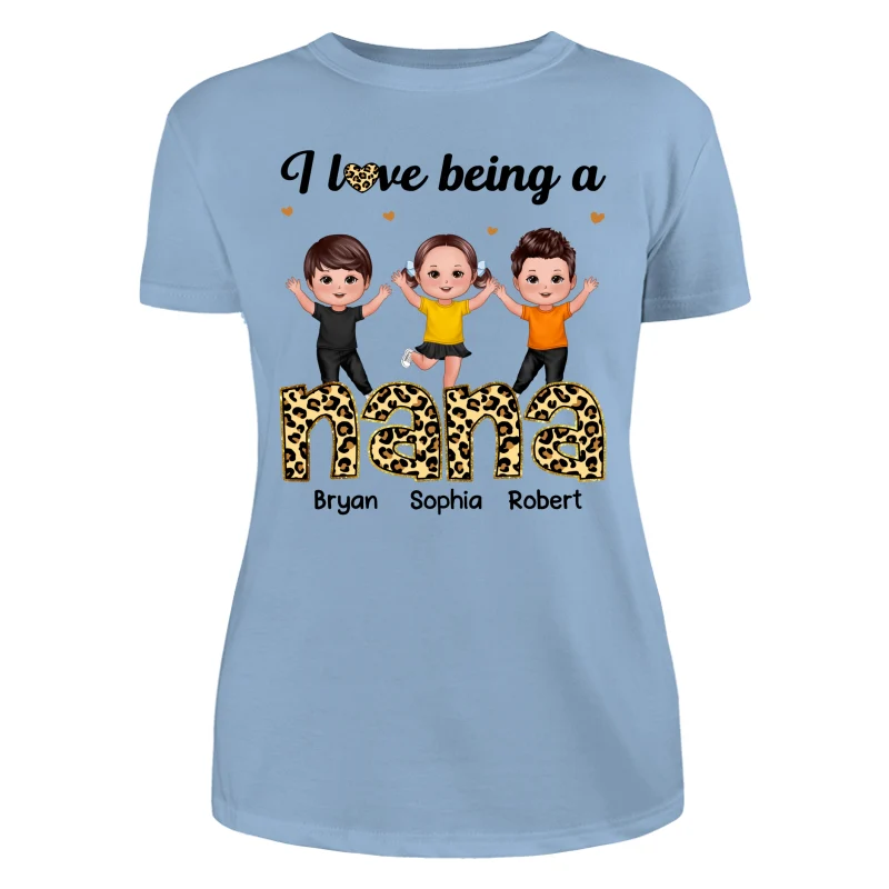 I Love Being Grandma Leopard Happy Kids Personalized Shirt - Image 12