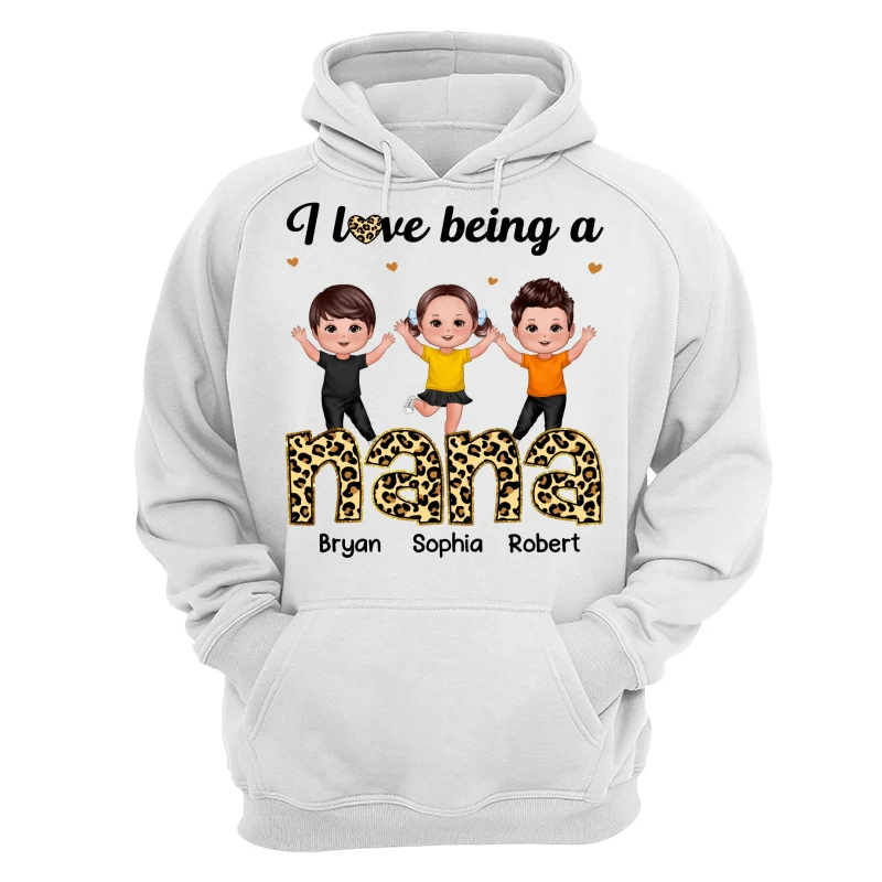 I Love Being Grandma Leopard Happy Kids Personalized Shirt - Image 13