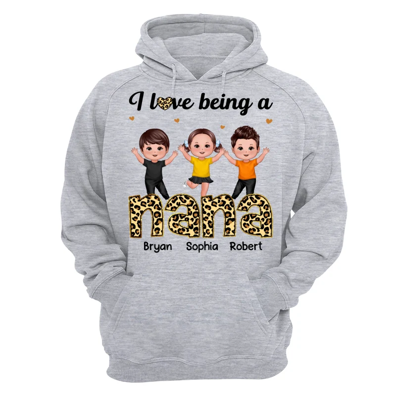 I Love Being Grandma Leopard Happy Kids Personalized Shirt - Image 14