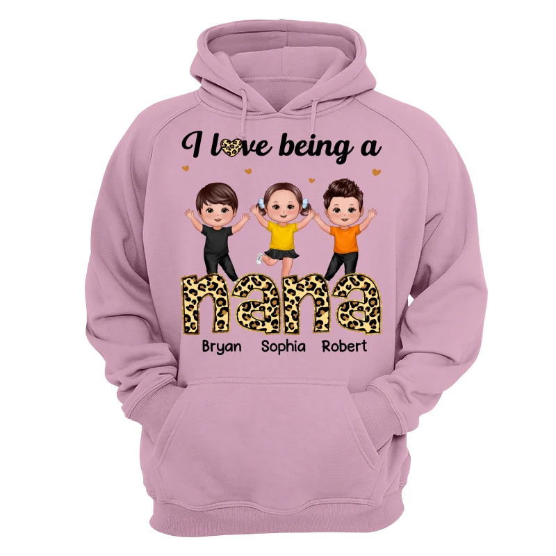 I Love Being Grandma Leopard Happy Kids Personalized Shirt - Image 15