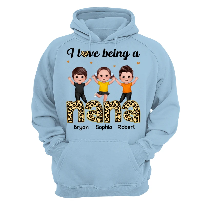 I Love Being Grandma Leopard Happy Kids Personalized Shirt - Image 16