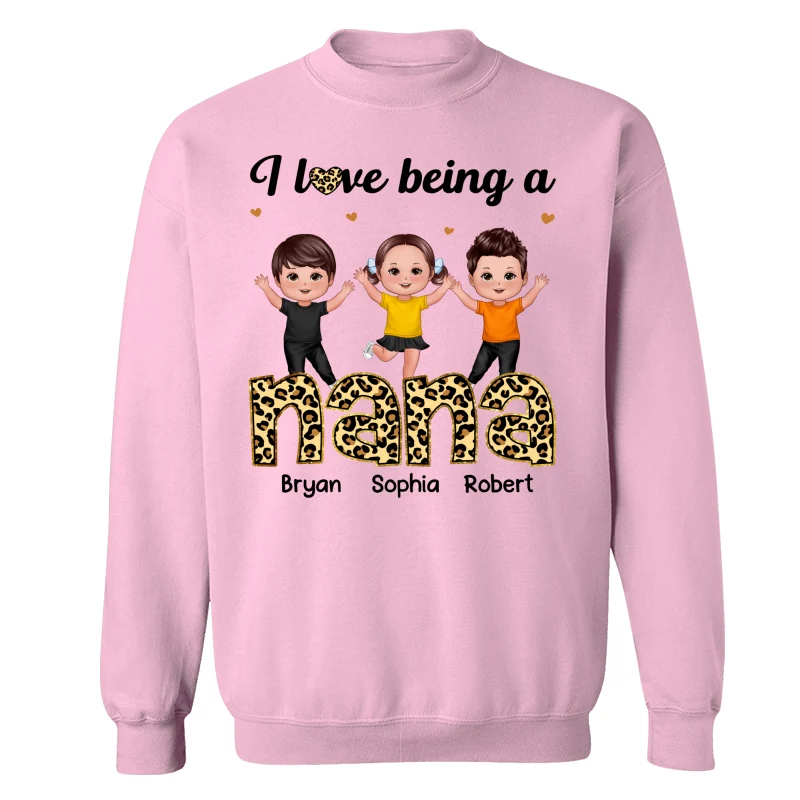 I Love Being Grandma Leopard Happy Kids Personalized Shirt - Image 19