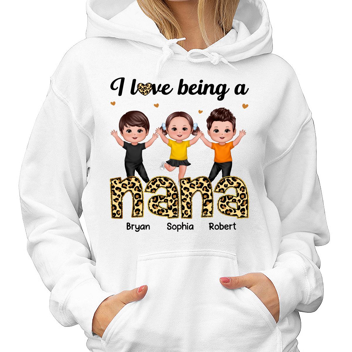 I Love Being Grandma Leopard Happy Kids Personalized Shirt - Image 4