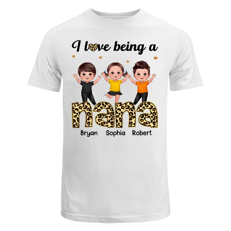 I Love Being Grandma Leopard Happy Kids Personalized Shirt - Image 5