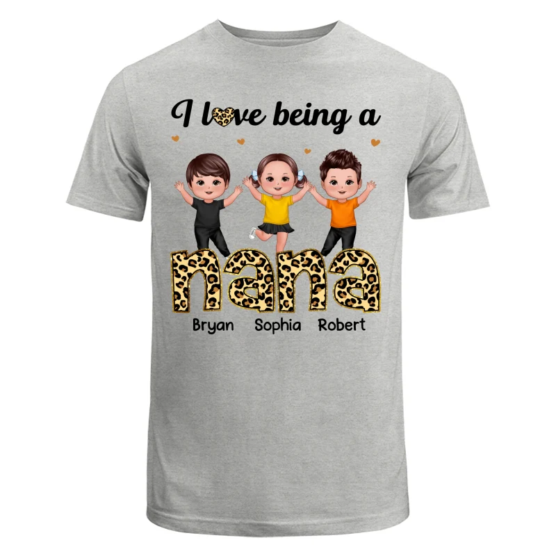 I Love Being Grandma Leopard Happy Kids Personalized Shirt - Image 6