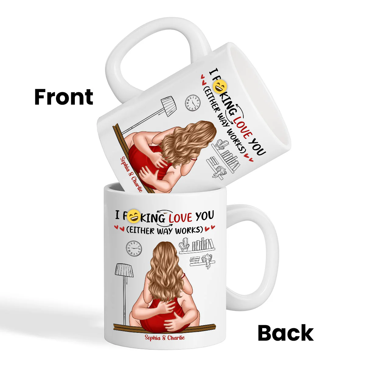 I Love You Either Way Inappropriate Couple Kissing - Personalized Mug - Funny Gift For Partner Gift For Her Gift For Him - Image 3