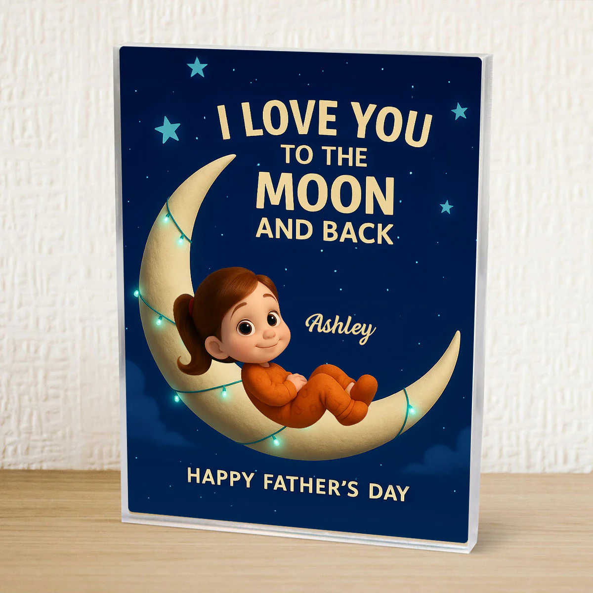 I Love You to the Moon and Back Personalized Acrylic Block Plaque,  Gift for Dad - Image 10