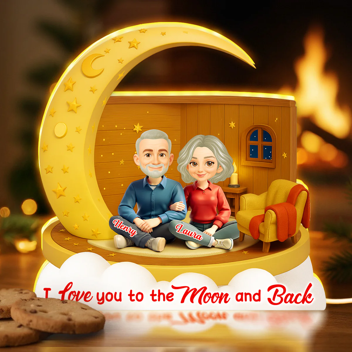 I Love You To The Moon And Back - Personalized Light Box - Gift for Couple, for Him, for Her - Image 5