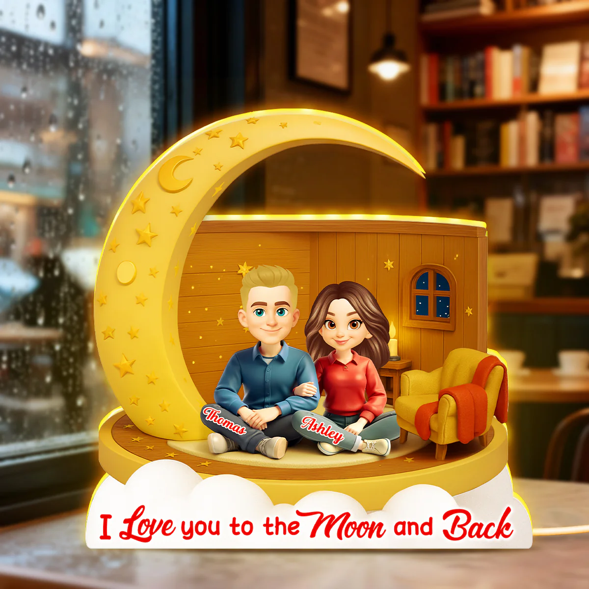 I Love You To The Moon And Back - Personalized Light Box - Gift for Couple, for Him, for Her - Image 6