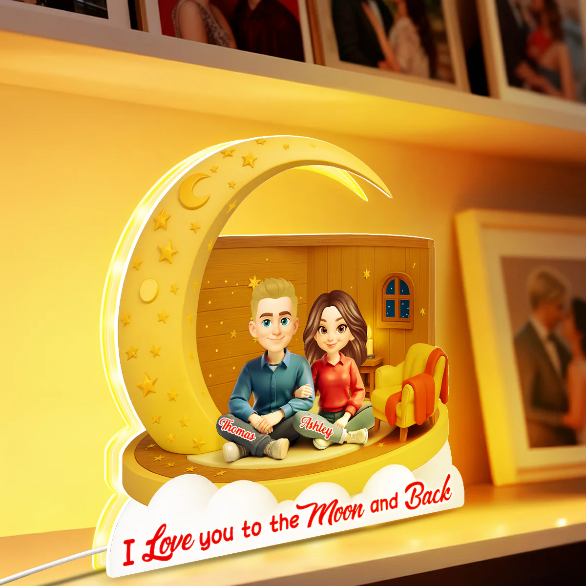 I Love You To The Moon And Back - Personalized Light Box - Gift for Couple, for Him, for Her - Image 7