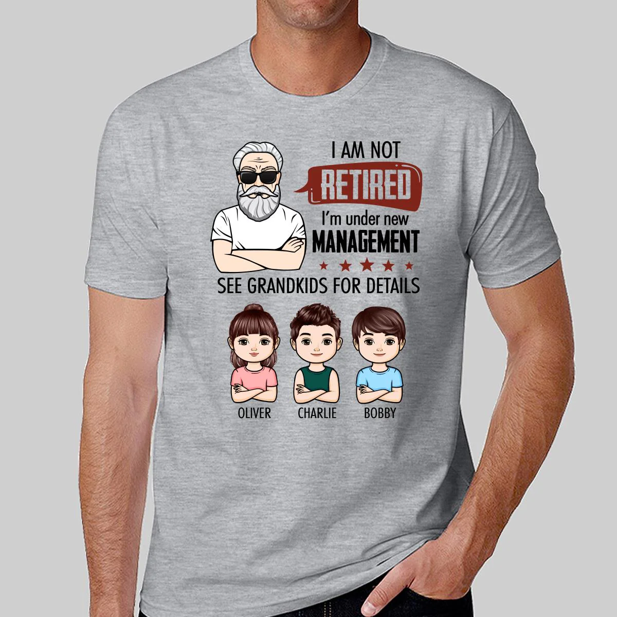 I‘m Not Retired Grandpa Grandkids Personalized Shirt - Image 2