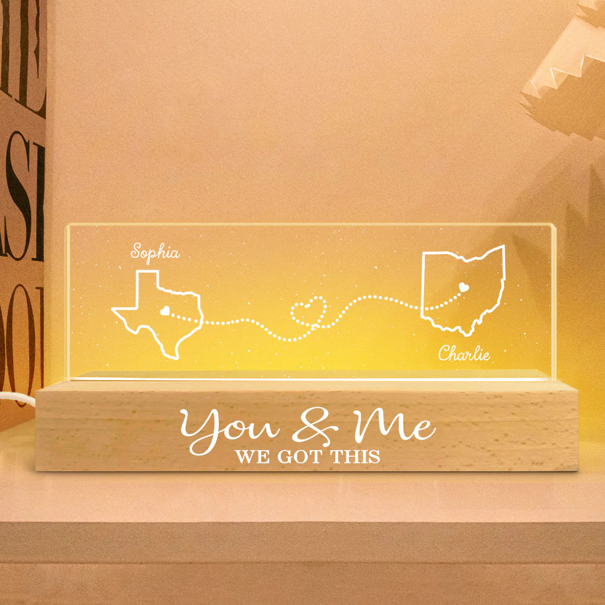 You & me we got this Personalized Acrylic LED Night Light, Heartfelt Anniversary Gift For Girlfriend, For Wife - Image 4
