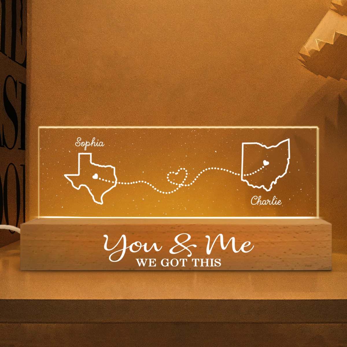 You & me we got this Personalized Acrylic LED Night Light, Heartfelt Anniversary Gift For Girlfriend, For Wife - Image 6