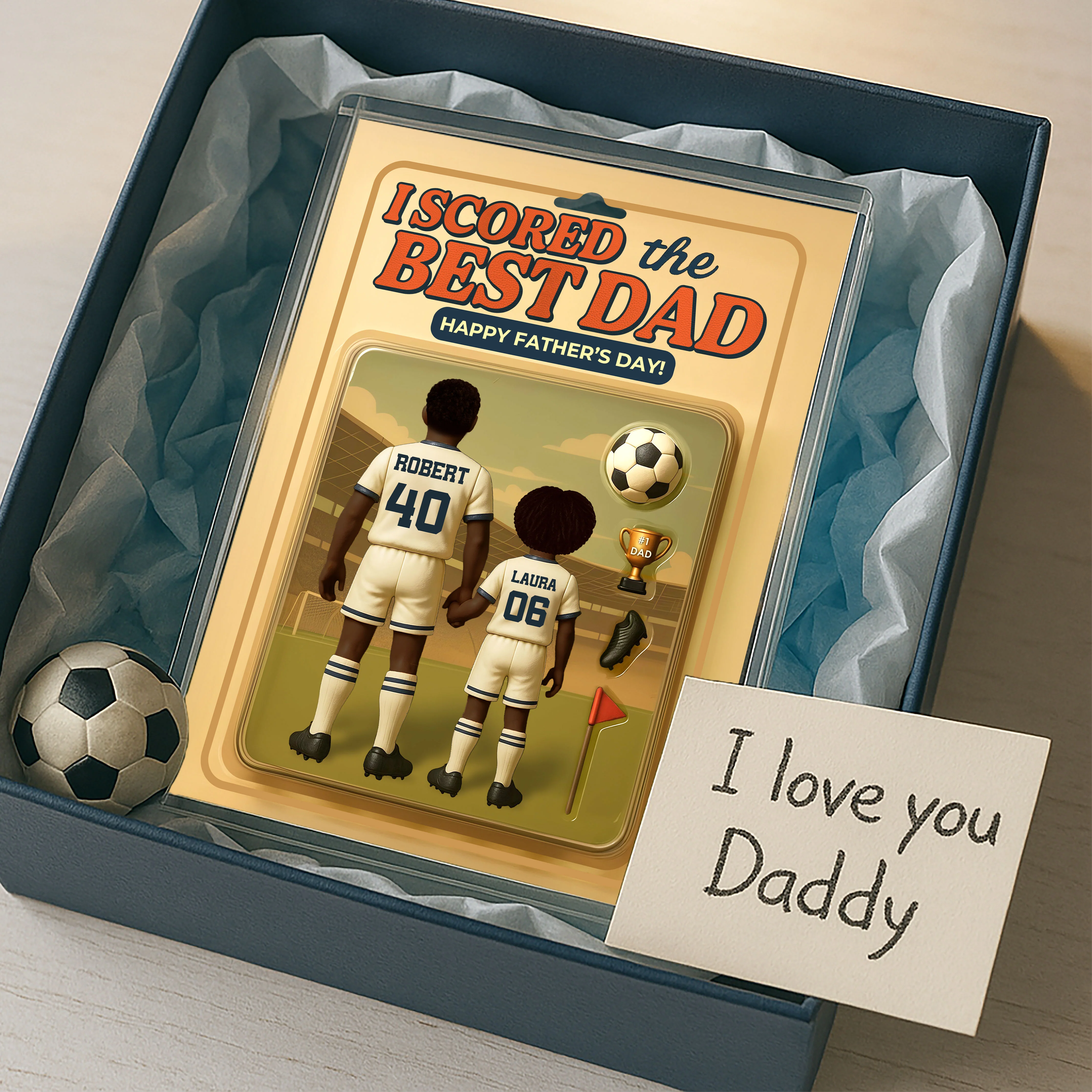 I Scored The Best Dad Soccer Custom Figure Personalized Acrylic Block Plaque, Gift for Dad, Gift for Husband - Image 6