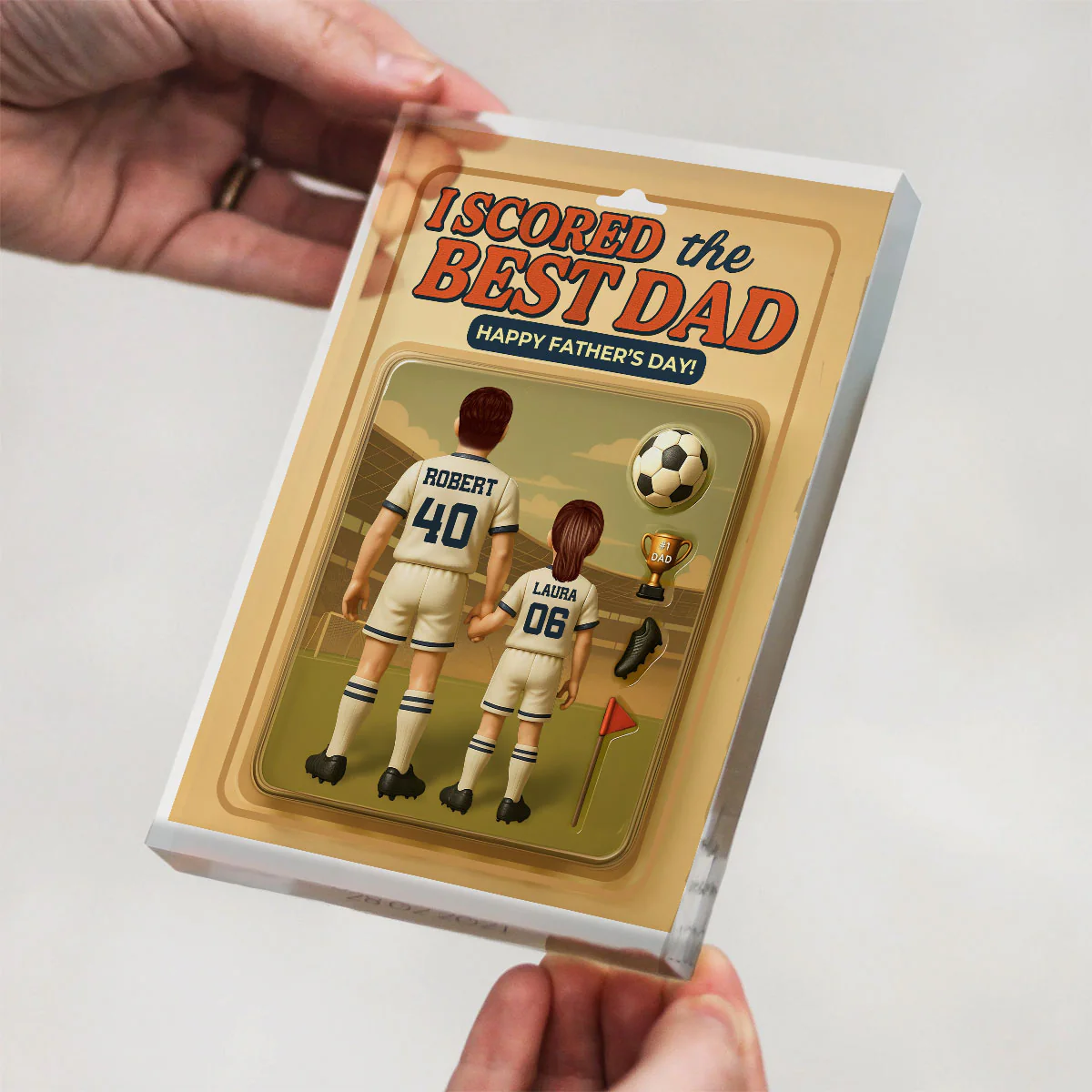 I Scored The Best Dad Soccer Custom Figure Personalized Acrylic Block Plaque, Gift for Dad, Gift for Husband - Image 9