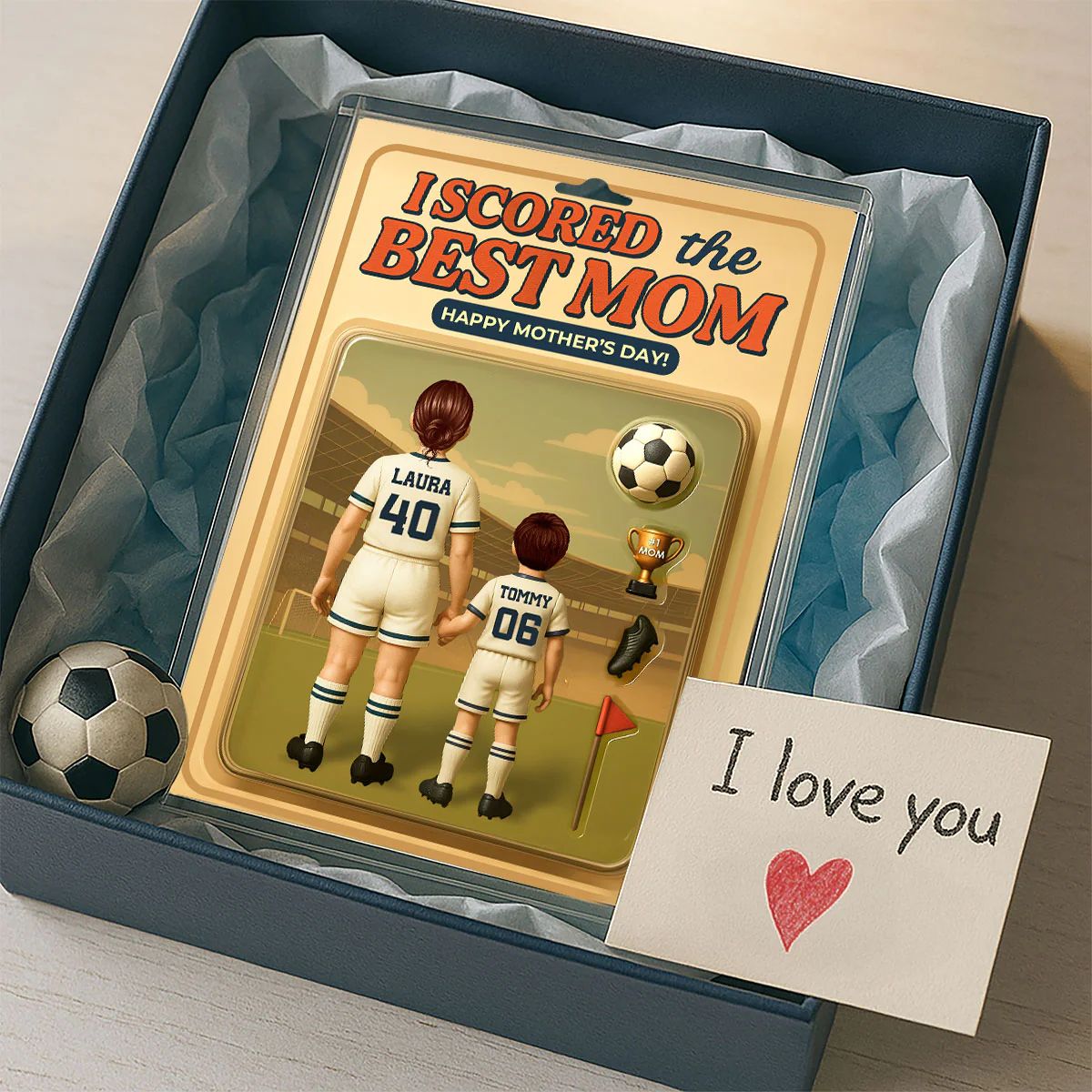I Scored The Best Mom Soccer Custom Figure Personalized Acrylic Block Plaque, Gift for Mom, Gift for Wife - Image 3