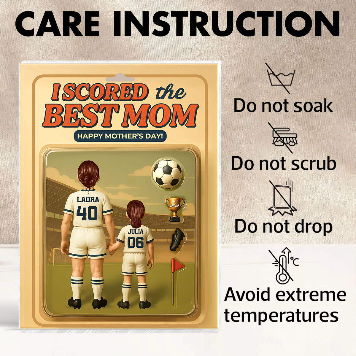 I Scored The Best Mom Soccer Custom Figure Personalized Acrylic Block Plaque, Gift for Mom, Gift for Wife - Image 5