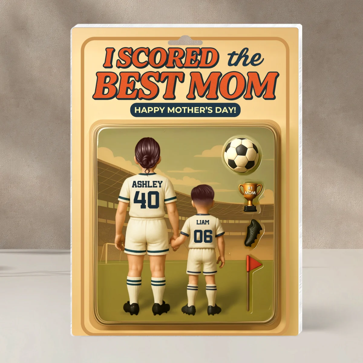 I Scored The Best Mom Soccer Custom Figure Personalized Acrylic Block Plaque, Gift for Mom, Gift for Wife - Image 6