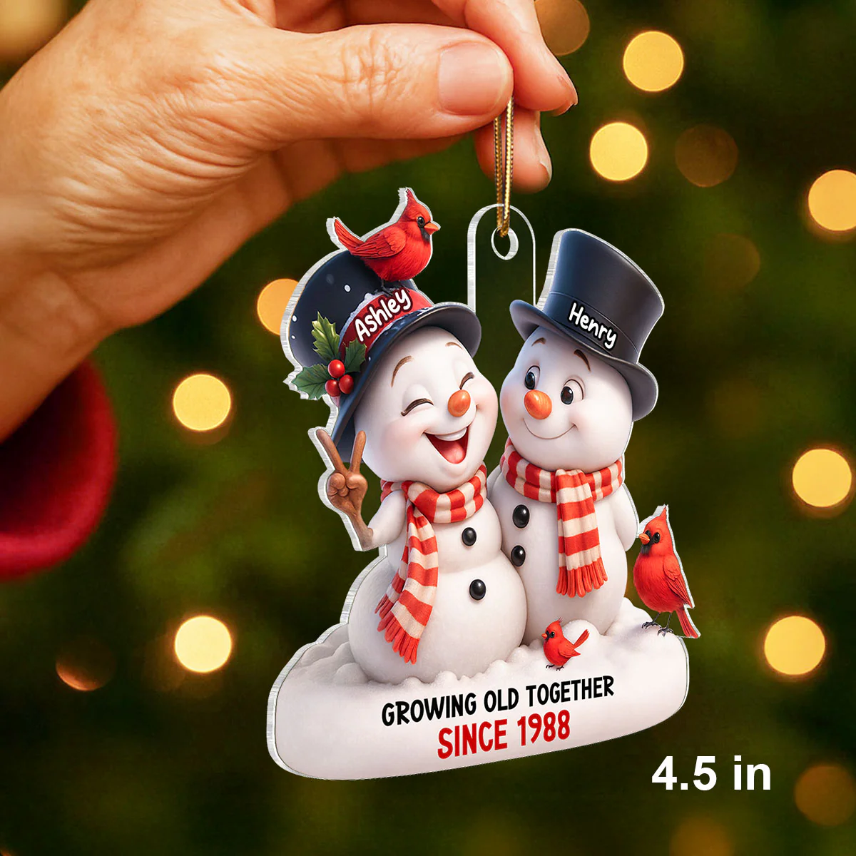 I Smile Because You're My Husband - Personalized Acrylic Ornament - Funny Christmas Gift for him, Gift for her - Image 2