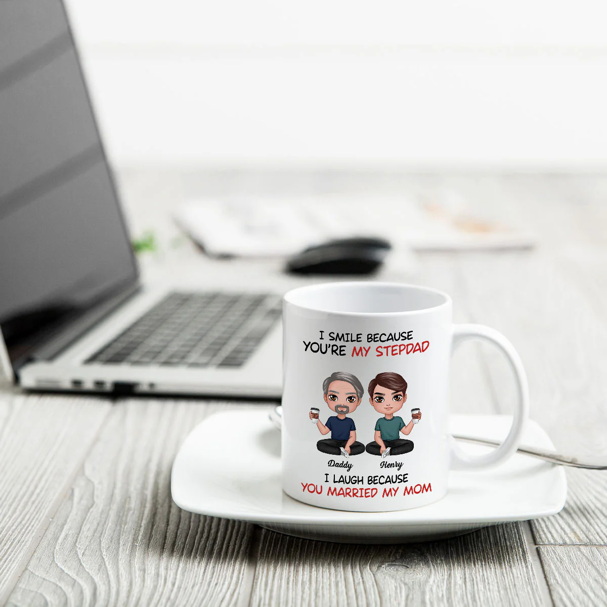 I Smile Because You‘re My Stepdad Personalized Mug - Image 4