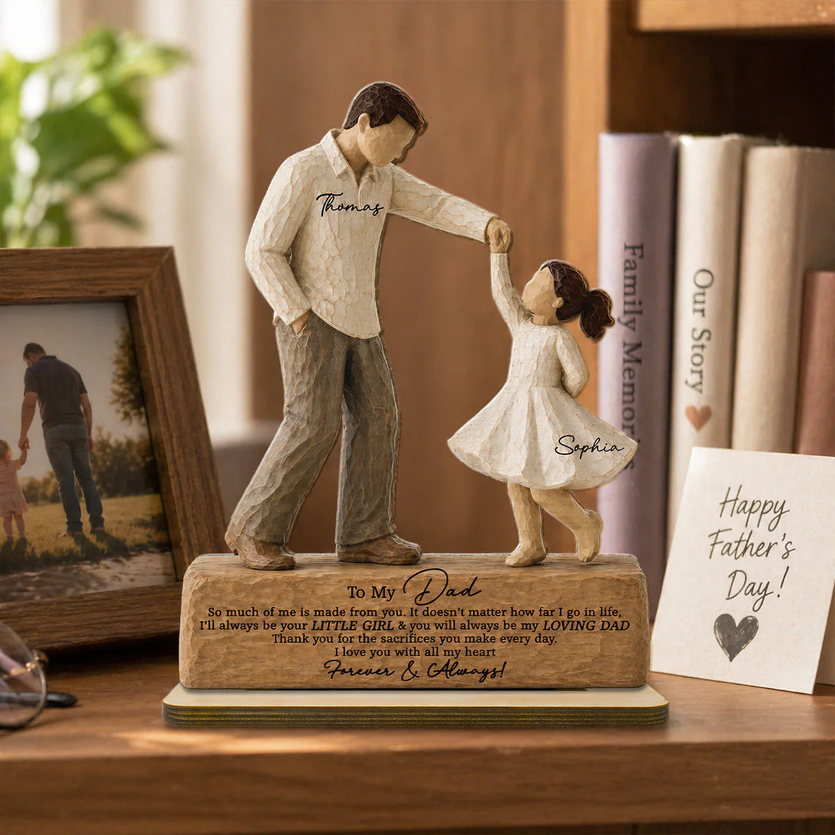 I Will Always Be Your Little Girl Father & Daughter Dancing 2D Flat Printed - Personalized 2-Layered Wooden Plaque - Sentimental  Gift For Dad From Daughter - Image 2