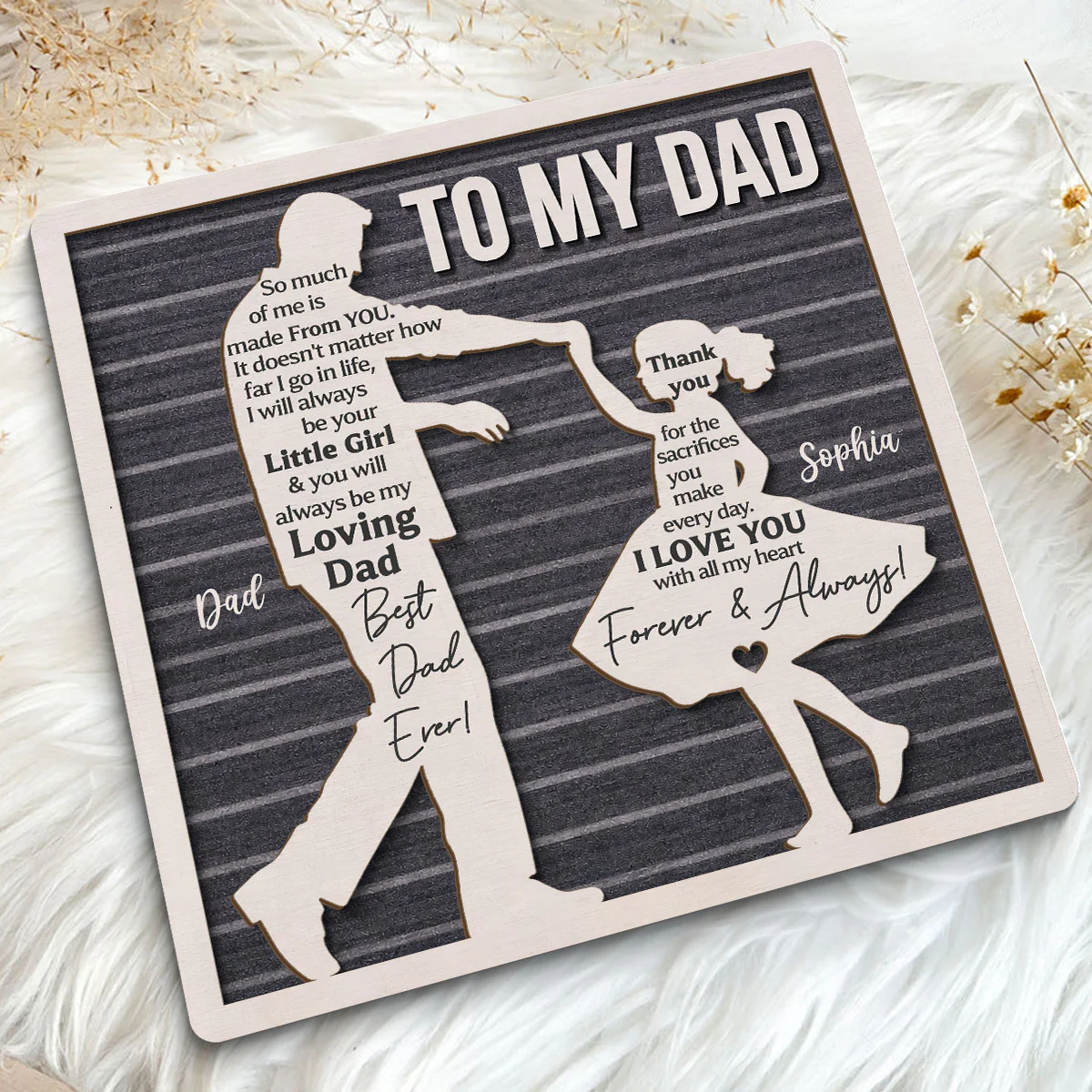 I Will Always Be Your Little Girl Father & Daughter Dancing - Personalized 2-Layered Wooden Plaque - Sentimental  Gift For Dad From Daughter - Image 6