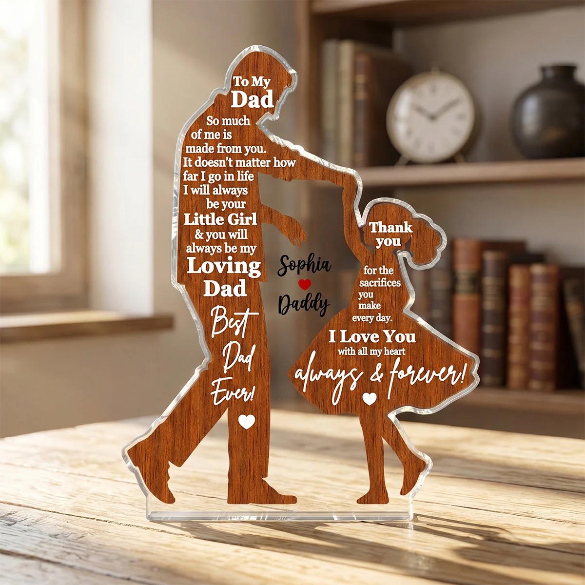 I Will Always Be Your Little Girl Father & Daughter Dancing - Personalized Acrylic Block Plaque - Sentimental Gift For Dad From Daughter - Image 4
